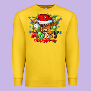 Mooey Christmas Premium Sweatshirt Designed By Cowhidedigitalart