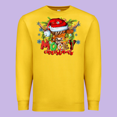 Mooey Christmas Premium Sweatshirt Designed By Cowhidedigitalart