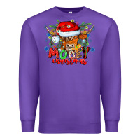 Purple Mooey Christmas Premium Sweatshirt - CowhideDigitalArt
