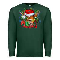 Sports Green Mooey Christmas Premium Sweatshirt - CowhideDigitalArt