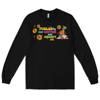 Black fueled by ıced coffee and anxiety Long Sleeve Tee - TumblerDesignByShophia