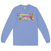 Colony Blue fueled by ıced coffee and anxiety Long Sleeve Tee - TumblerDesignByShophia