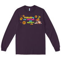 Plum fueled by ıced coffee and anxiety Long Sleeve Tee - TumblerDesignByShophia