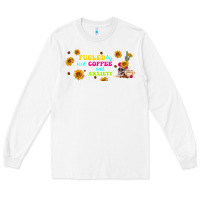 White fueled by ıced coffee and anxiety Long Sleeve Tee - TumblerDesignByShophia