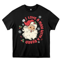 Black i love a man with a beard Heavy Core Tee - MaliasSmallBusiness