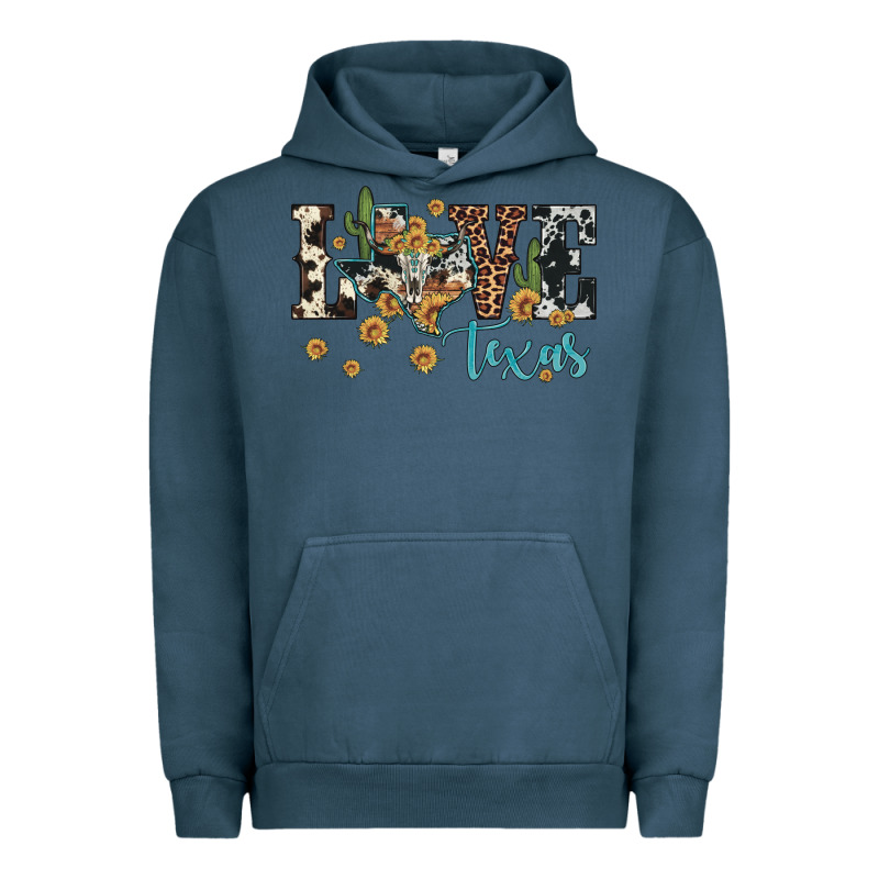 Love Texas Map Sunflower Cactus Cowhide Leopard Urban Hoodie by Artiststas | Teevron