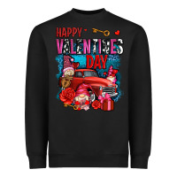 Black happy valentines day with gnomes and truck olivia Heavyweight Sweatshirt - OliviaCreatesArt