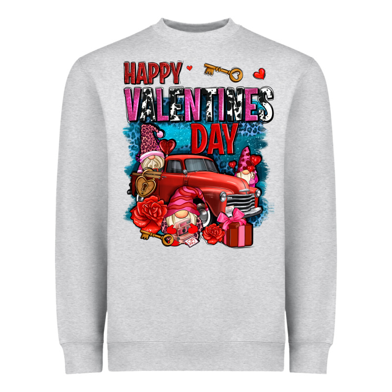 Happy Valentines Day With Gnomes And Truck Olivia Heavyweight Sweatshirt by OliviaCreatesArt | Teevron