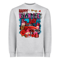 Heather Grey happy valentines day with gnomes and truck olivia Heavyweight Sweatshirt - OliviaCreatesArt