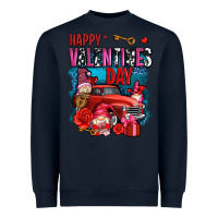 Navy happy valentines day with gnomes and truck olivia Heavyweight Sweatshirt - OliviaCreatesArt