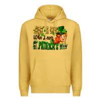 Antique Gold Just a girl who loves St. Patrick's Day Premium Hoodie - FaDigitalArtStudio