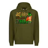 Army Green Just a girl who loves St. Patrick's Day Premium Hoodie - FaDigitalArtStudio