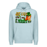 Blue Mist Just a girl who loves St. Patrick's Day Premium Hoodie - FaDigitalArtStudio