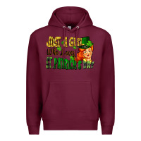 Burgundy Just a girl who loves St. Patrick's Day Premium Hoodie - FaDigitalArtStudio