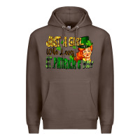 Coffee Just a girl who loves St. Patrick's Day Premium Hoodie - FaDigitalArtStudio