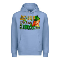 Colony Blue Just a girl who loves St. Patrick's Day Premium Hoodie - FaDigitalArtStudio
