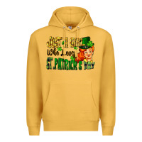 Mustard Just a girl who loves St. Patrick's Day Premium Hoodie - FaDigitalArtStudio