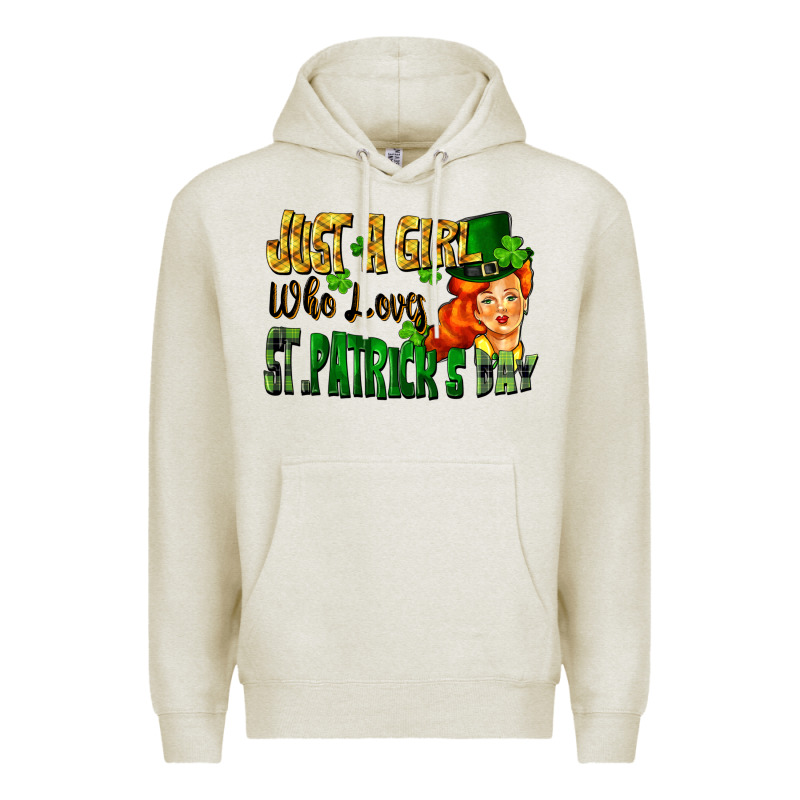 Just A Girl Who Loves St. Patrick's Day Premium Hoodie by FaDigitalArtStudio | Teevron
