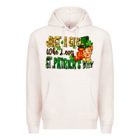 Pale Pink Just a girl who loves St. Patrick's Day Premium Hoodie - FaDigitalArtStudio