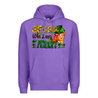 Purple Just a girl who loves St. Patrick's Day Premium Hoodie - FaDigitalArtStudio