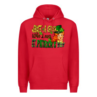 Red Just a girl who loves St. Patrick's Day Premium Hoodie - FaDigitalArtStudio