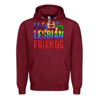 Burgundy I Love My Lesbian Friends Zipper Hoodie - BundleAndBundleShop