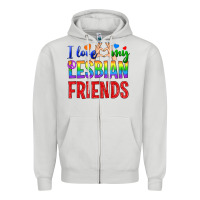 Dove Grey I Love My Lesbian Friends Zipper Hoodie - BundleAndBundleShop