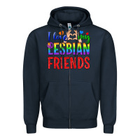 Navy I Love My Lesbian Friends Zipper Hoodie - BundleAndBundleShop