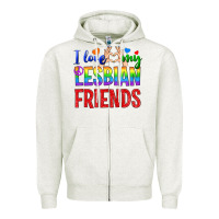 Oatmeal Heather I Love My Lesbian Friends Zipper Hoodie - BundleAndBundleShop