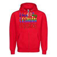 Red I Love My Lesbian Friends Zipper Hoodie - BundleAndBundleShop