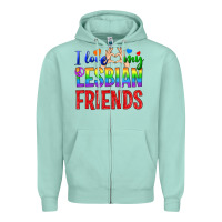 Seafoam I Love My Lesbian Friends Zipper Hoodie - BundleAndBundleShop