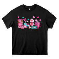 Black lash hustler with eyelashes coffee cups Heavy Core Tee - NancyCooperArtShop
