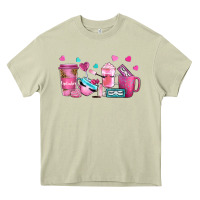Mossy lash hustler with eyelashes coffee cups Heavy Core Tee - NancyCooperArtShop