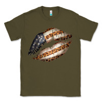 Army Green Vintage American Flag With Leopard Pattern Classic Tee - Bettercallsaul
