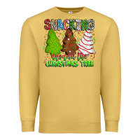 Antique Gold Snacking Around The Christmas Tree Premium Sweatshirt - CowhideDigitalArt