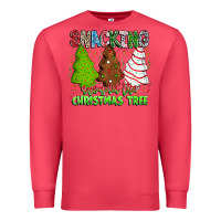 Cardinal Snacking Around The Christmas Tree Premium Sweatshirt - CowhideDigitalArt