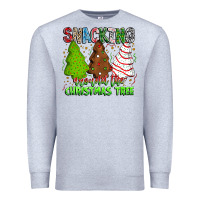 Heather Grey Snacking Around The Christmas Tree Premium Sweatshirt - CowhideDigitalArt
