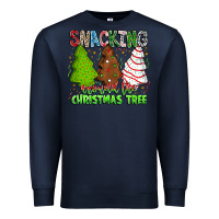 Navy Snacking Around The Christmas Tree Premium Sweatshirt - CowhideDigitalArt