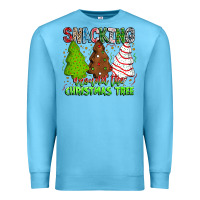 Ocean Blue Snacking Around The Christmas Tree Premium Sweatshirt - CowhideDigitalArt
