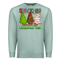 Seafoam Snacking Around The Christmas Tree Premium Sweatshirt - CowhideDigitalArt