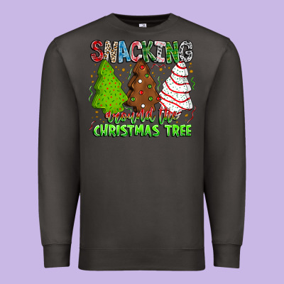 Snacking Around The Christmas Tree Premium Sweatshirt Designed By Cowhidedigitalart