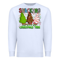White Snacking Around The Christmas Tree Premium Sweatshirt - CowhideDigitalArt