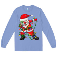 Colony Blue Dabbing Santa Christmas Tree Lights Long Sleeve Tee - tuanDangUi