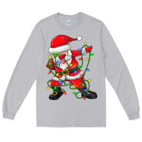 Moon Dust Dabbing Santa Christmas Tree Lights Long Sleeve Tee - tuanDangUi