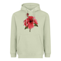 Matcha Puerto Rican Hibiscus Flower Illustrations Heavyweight Hoodie - LillyAllenDesigns