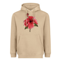 Mushroom Puerto Rican Hibiscus Flower Illustrations Heavyweight Hoodie - LillyAllenDesigns