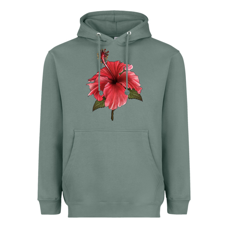 Puerto Rican Hibiscus Flower Illustrations Heavyweight Hoodie by LillyAllenDesigns | Teevron