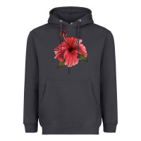 Smoke Puerto Rican Hibiscus Flower Illustrations Heavyweight Hoodie - LillyAllenDesigns