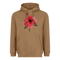 Toasted Coconut Puerto Rican Hibiscus Flower Illustrations Heavyweight Hoodie - LillyAllenDesigns