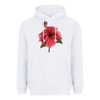 White Puerto Rican Hibiscus Flower Illustrations Heavyweight Hoodie - LillyAllenDesigns